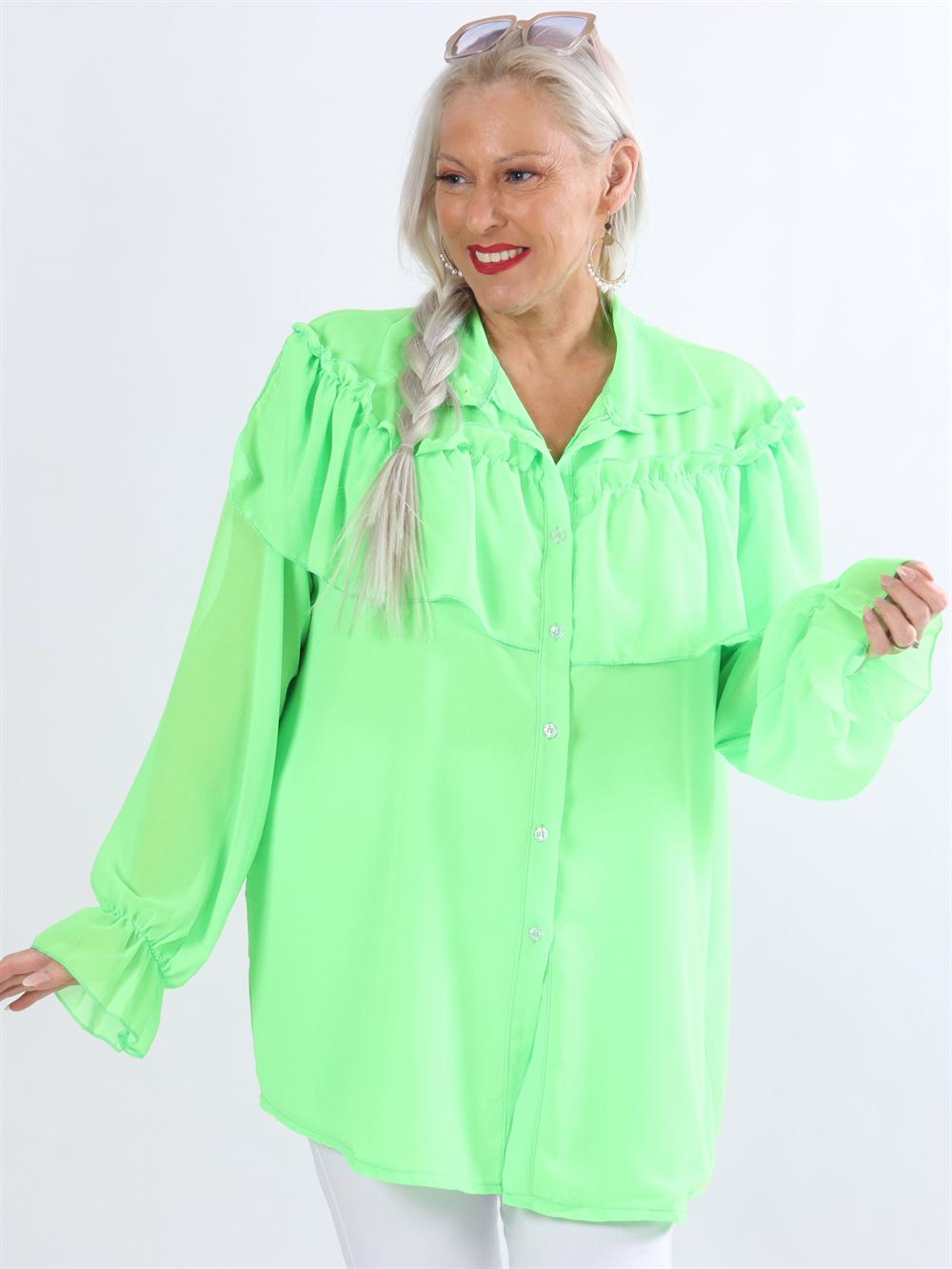 Chia - Tunika i chiffong med volanger